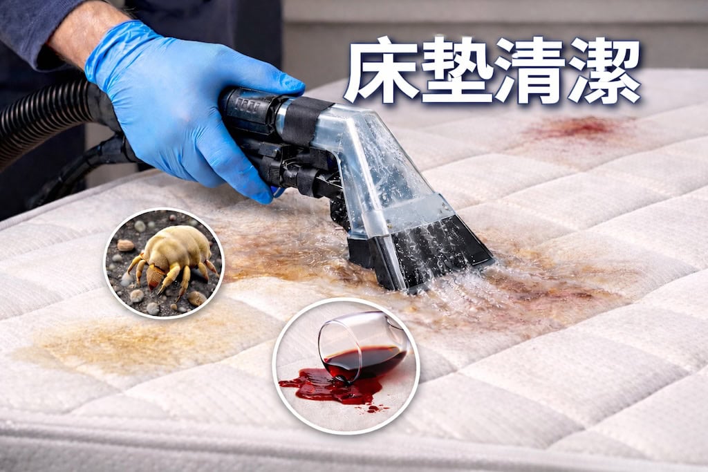 Read more about the article 床墊深度清潔全攻略：告別紅酒、尿床、血漬與塵蟎，重拾潔淨舒適睡眠